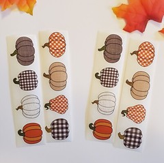 16 Plaid Pumpkin Stickers/Fall Stickers/Halloween Stickers/Country Pumpkin