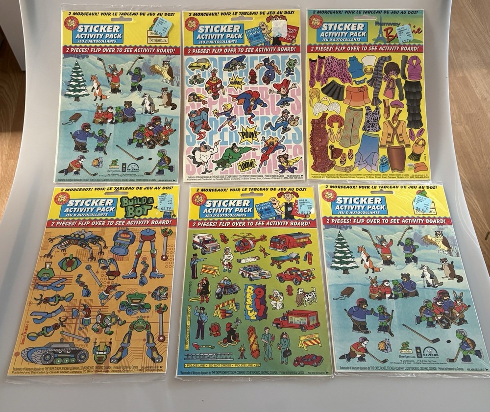 STICKER ACTIVITY PACKS Reusable Sticker Packs with Activity Boards 11 PACK LOT