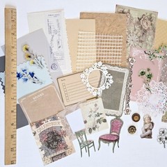 Scrapbook Pages Kit Ephemera Papers Images Stickers Frames Junk Journal Cards