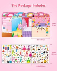 Reusable 3D Puffy Stickers for Toddlers & Kids, Dress-Up, Princess, Mermaid, Tra