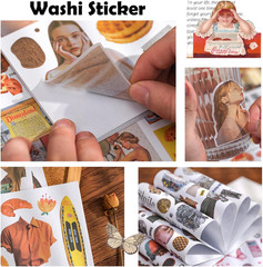 Vintage Washi Stickers, Ephemera Sticker 300+ Pcs Aesthetic Flower Plant Mushro