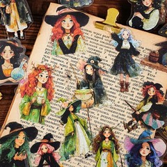 15Pcs Witchcraft Themed PET Stickers Journal Planner Decals Scrapbooking Collage