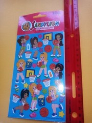 Vintage Sandylion Stickers BASKETBALL GIRLS 2 maxi sheet New in package
