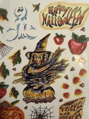 Vintage Sticker Lot 4 Packages Suzy’s Zoo, Halloween, Photo Humor Speech Bubbles