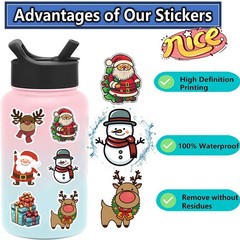 50PCS Kawaii Cartoon Christmas Art Aesthetic Stickers Pack Diary Laptop Scrapboo
