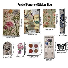 260PCS Vintage Journaling Scrapbooking Supplies Flowers and Butterflies