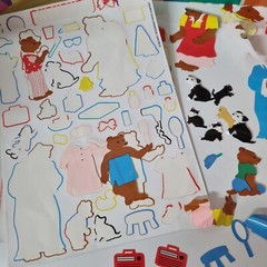 VTG 80’s Sticker Grossmans Vinyl Peel and Play Reusable House Bears Dog Kitchen