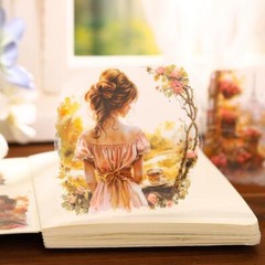 Vintage Girls Lady Transparent Stickers Bullet Journal Diary Decorative Crafts