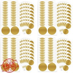 GUEER 400 Pcs Scratch Off Stickers 2 Inch Gold
