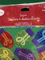 Vintage Hallmark Stickers Christmas Glitter Lights Super Stickers 1 Sheet New