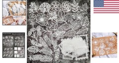 40pcs White Lace Decorative Paper for Scrapbooking & Beautiful Gift Wrapping