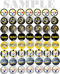 SET of 100- 1″ PRECUT «PITTSBURGH STEELERS» Bottlecap images.