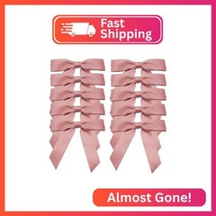 LEEQE Dusty Rose Satin Mini Ribbon Bow 4.5 Inch Twist Tie Mini Bows for DIY,Craf