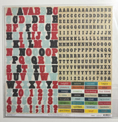 Crate Paper 12×12 Alpha Label-Toy Box, Random, Peppermint, & Portrait Collection