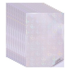 12x8in Holographic Laminate Sheets 12Pcs Sticker Paper Butterfly Pattern
