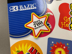 Jumbo Reward Sticker Book, pack of 24 BAZIC , new