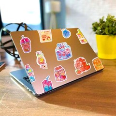 50pcs Drinks Sticker,Boba Juice Strawberry Peach Ice Cream Milk Beverage, 140