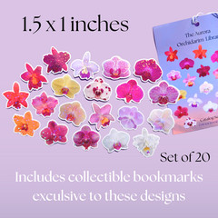 Orchid Flower Sticker Bundle, Large Stationary Set of 7, Sticker Sheets, Holo