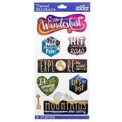Craft Stickers Sticko Wanderlust Hit the Road Wild Free Explore Travel Get Lost