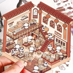 DIY 3D House Stickers for Adult & Kids, 4 Pcs Fun DIY Stickers Scene Make Your O