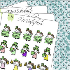 St. Patrick’s Day Irish Kiss Hand Drawn Planner Stickers Organizer Journal Diva