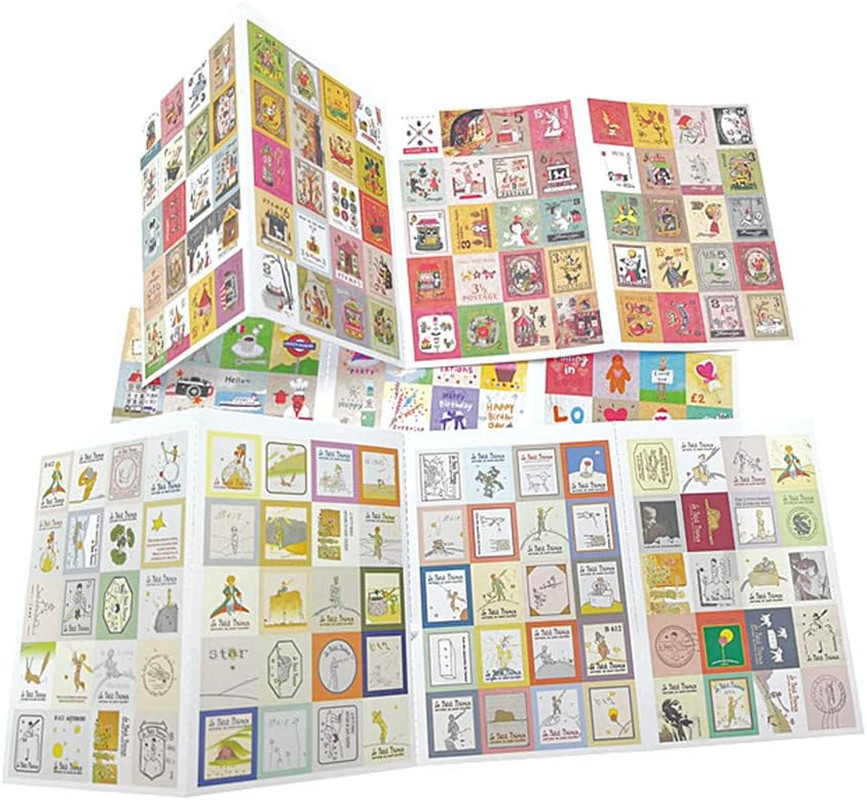 Adhesive Sticker,12 Sheets(240Pcs) Stamp Shape DIY Decorative Paper Paster Ornam
