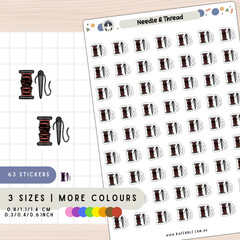 Needle Thread Craft Planner Stickers
