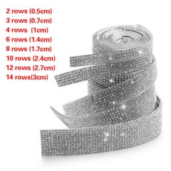 Self Adhesive Rhinestone Trim Tape Diamond Ribbon DIY Strips Sticker 1 Meter New