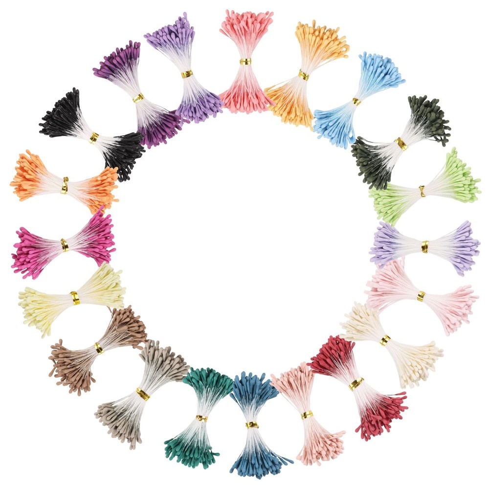 CCINEE 2000pcs Floral Stamens for Flowers, 3mm Artificial 3mm, Multi Color