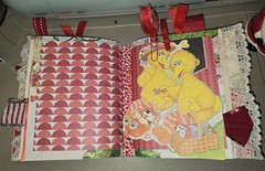 Handmade Junk Journal, DIY, RED, Big BIRD, Altered Book, Junk Journaling