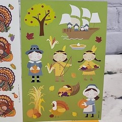 Thanksgiving Scrapbooking Stickers Lot Of 4 Turkeys Words Phrases AGC Hallmark