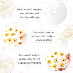 Flutesan 50 Pieces Clear Cds for Painting 4.8″ Blank Decoration