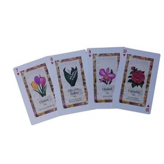 4 Flower Playing Cards Orchid Crocus Camellia Lily Collage Scrapbook Arts Crafts