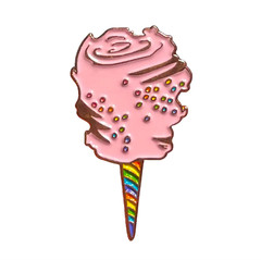 Lot of 35 Enamel Pins: Pastel Pink Cotton Candy With Rainbow Sprinkles
