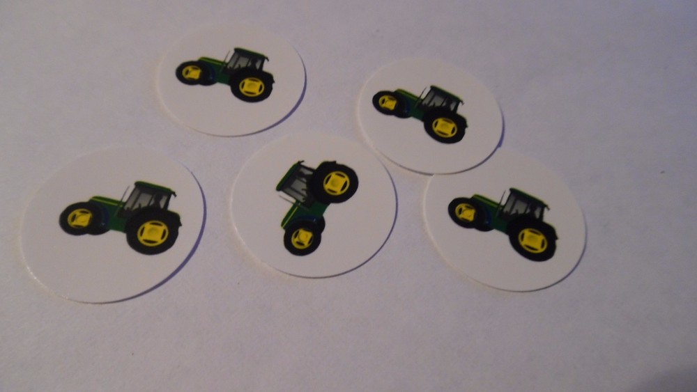 Pre Cut One Inch Bottle Cap Image GREEN TRACTOR Free Shipping