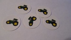 Pre Cut One Inch Bottle Cap Image GREEN TRACTOR Free Shipping