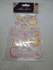 Lot of Sticko Stickers – 4 Packs – Butterfly Foil, Baby, Cupcakes, Valentines