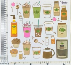 Violette Stickers Coffee Tea & Treats Crafts Planner Supply Scrapbook Food Drink