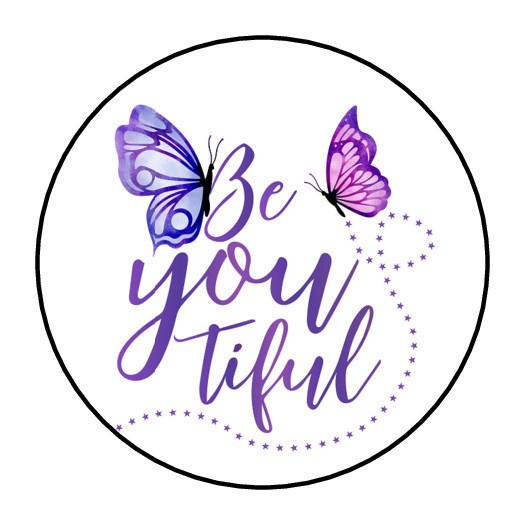 30 BE YOU TIFUL BEAUTIFUL ENVELOPE SEALS LABELS STICKERS 1.5″ ROUND BUTTERFLIES
