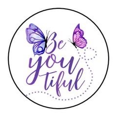 30 BE YOU TIFUL BEAUTIFUL ENVELOPE SEALS LABELS STICKERS 1.5″ ROUND BUTTERFLIES