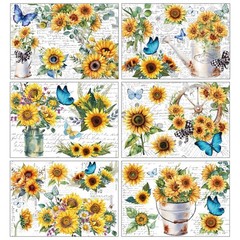 Obookey Rub on Transfers for Crafts and Furniture Stickers, Sunflower