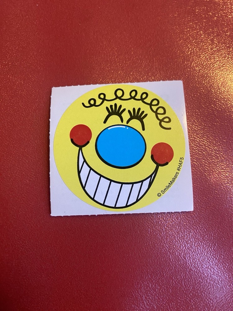 Smile Makers Yellow Silly Smiley Face Sticker Mod 2.5” Inches