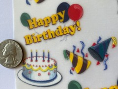 CELEBRATION Rub-On(6”x 9”)Happy Birthday•Wedding•Balloon•Champagne •Party•Cake•