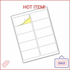 (2″ x 4″) 30 Sheets, Printable White Sticker Labels, Laser/Inkjet Printing – Mat