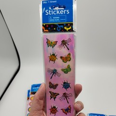 Lot of 55 Individually Wrapped Sheets Assorted Iridescent Colorful Stickers OTC