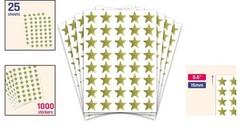 Gold Star Metallic Stickers 1000 Count Glitter for Educational and Craft Use