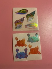 Set Of 2 Pearly Sea Shells/Crabs Sticker Mods 2×2 Inches Each