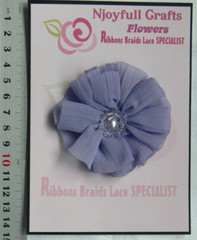 Ruffled Organza Layered LAVENDER Flower with Centre 65-70 mm Single MH DB NJC
