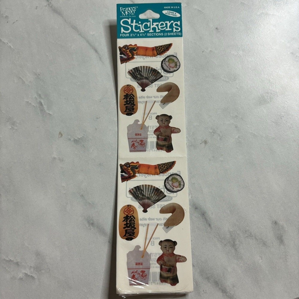 vintage frances meyer asian stickers 4 Sheets