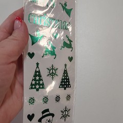 ArtMinds Metallic Adornments Christmas Holiday Stickers Sheet Letters Shiny Foil